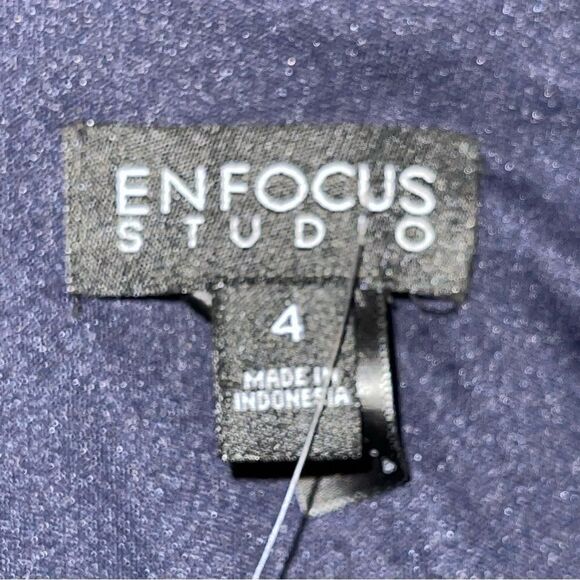 Enfocus Studio Navy Blue Pleated Dress Size 4 - Picture 4 of 15